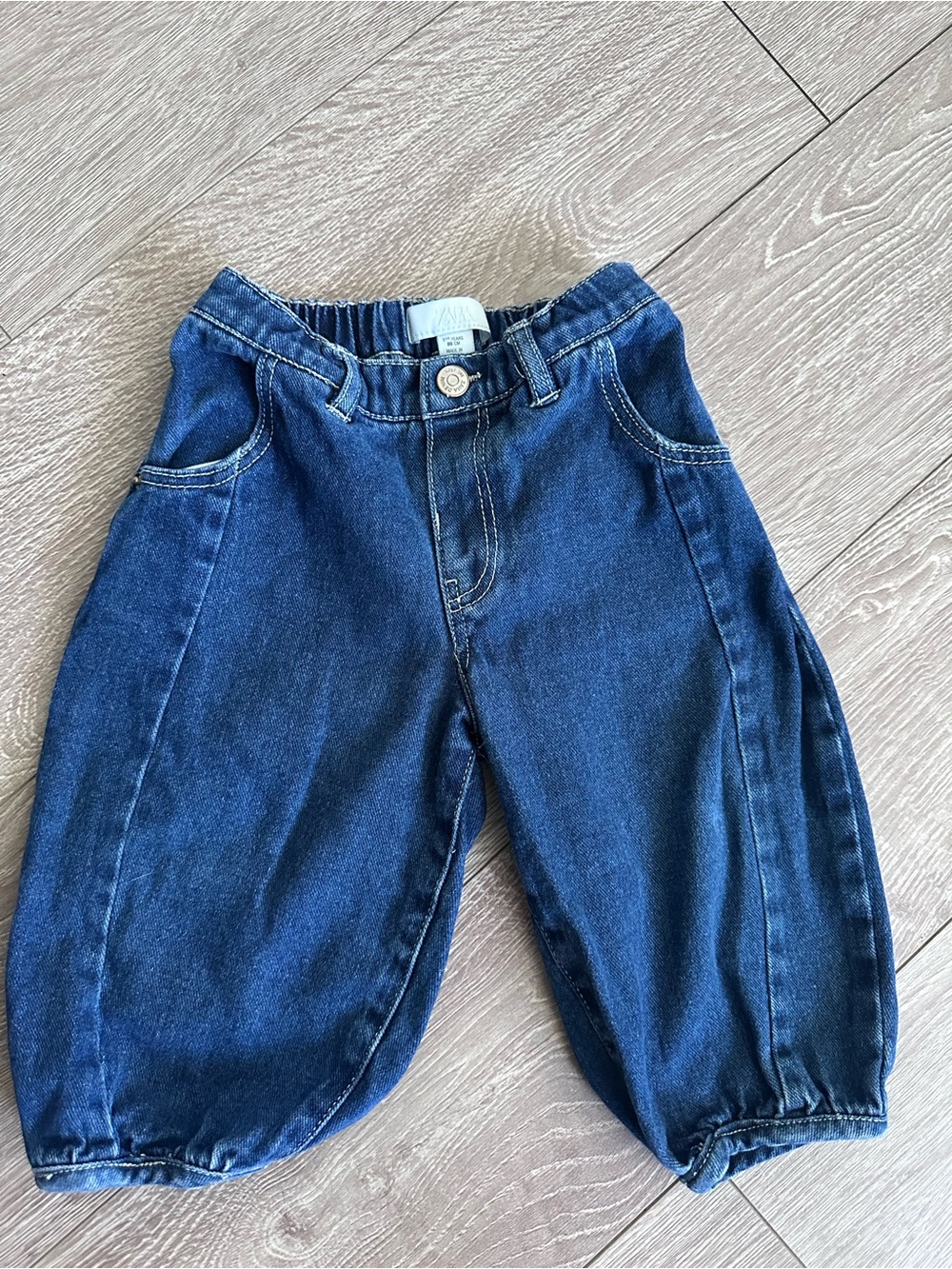 Zara Kids Dark Blue Denim balloon barrel leg Jeans